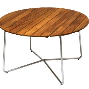 Kampanj Bord 9A 120 - Teak/galvat 120 cm från Grythyttan Stålmöbler- Bra Möbler