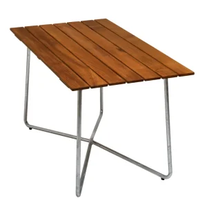 Bord B25A - Teak/galvat 120 x 70 cm från Grythyttan Stålmöbler- Bra Möbler Sänkt pris