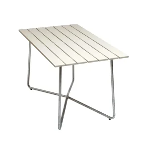 Kampanjpris Bord B25A - Vitlackad ek/galvat 120 x 70 cm från Grythyttan Stålmöbler- Bra Möbler
