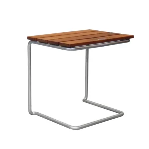 Fotpall A3 - Teak/galvat 32 x 45 cm från Grythyttan Stålmöbler- Bra Möbler Nyhet
