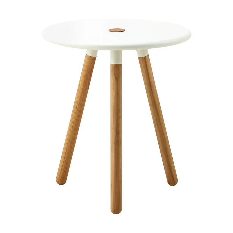 Area pall - Vit/teak 40 cm från Cane-line- Bra Möbler Beställ nu