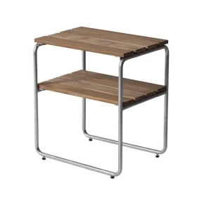 Sidobord L45 - Teak/varmförzinkad 45 x 33 cm från Grythyttan Stålmöbler- Bra Möbler Begränsat antal