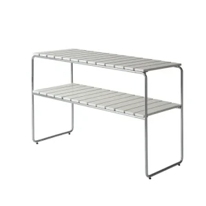 Erbjudandepris Avlastningsbord L105 - Vitlackad ek/galvat 105 x 45 cm från Grythyttan Stålmöbler- Bra Möbler