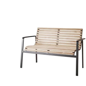 Parc bänk - Lava grå/teak från Cane-line- Bra Möbler Kampanjpris