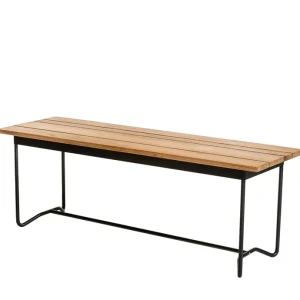 Rabatt Grinda bänk - Stål/teak 128 x 40 cm från Skargaarden- Bra Möbler