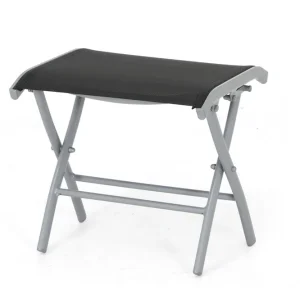 Nice fotpall - Silver/svart från Selected Home- Bra Möbler Endast idag