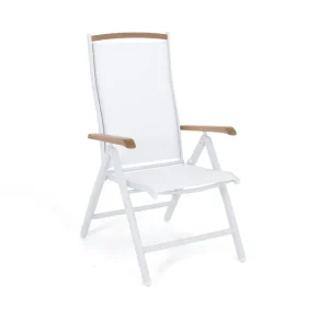 Köp online Nice positionsstol - Vit/vit Teak armstöd från Selected Home- Bra Möbler