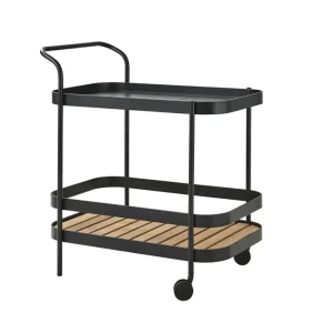 Roll trolley inkl. teakskiva - Lava grey 84 x 77 cm från Cane-line- Bra Möbler Endast denna vecka