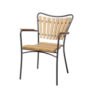 Hard & Ellen karmstol - Antracit Aluminium/Teak från Cinas- Bra Möbler Snabb frakt