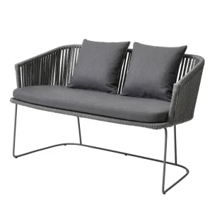 Beställ nu Moments 2-sitssoffa - Grey 126 x 63,5 cm från Cane-line- Bra Möbler
