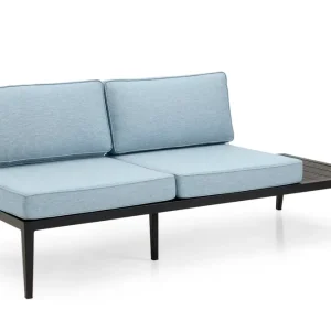 Coaldale 2-sitsavslut - Svart matt med aqua cool dyna Vänster från Brafab- Bra Möbler Handla nu
