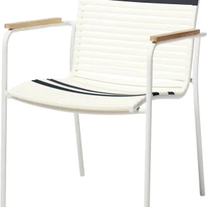 Begränsat antal Mood classic karmstol - Vit/grå med teak från Cinas- Bra Möbler