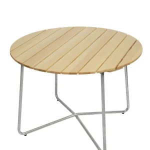Bord 9A 100 - Oljad furu/galvat 100 cm från Grythyttan Stålmöbler- Bra Möbler Outlet