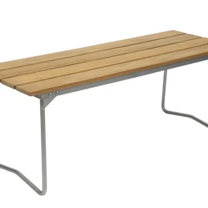 Bänk 8 - Teak/galvat 110 x 40 cm från Grythyttan Stålmöbler- Bra Möbler Fri frakt