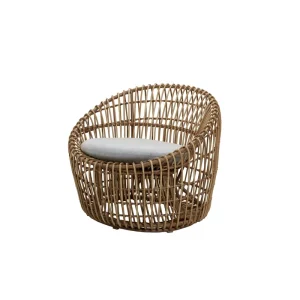 Nest fåtölj rund - Natur Inkl. dyna från Cane-line- Bra Möbler Populär