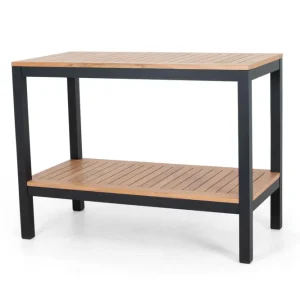 Twin arbetsbänk - Svart/teak från Selected Exclusive- Bra Möbler Rabatt