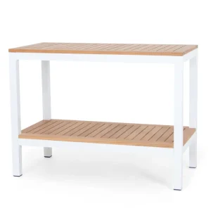 Twin arbetsbänk - Vit/teak från Selected Exclusive- Bra Möbler Billig