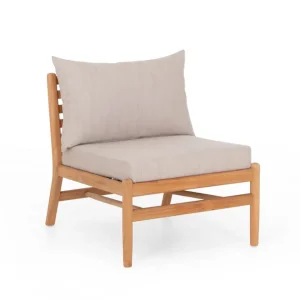 Sänkt pris Hampton mittdel - Teak med beige dyna 63 x 70 x 68 cm från Sunzo- Bra Möbler