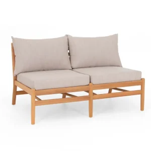Lågt pris Hampton 2-sitsmodul - Teak med beige dyna 2020 års modell från Sunzo- Bra Möbler