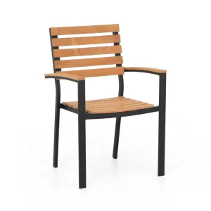 Trygg betalning Bay stapelstol - Svart/teak från Sunzo- Bra Möbler