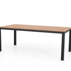 Bay matbord - Svart/teak 200 x 100 cm från Sunzo- Bra Möbler Beställ idag