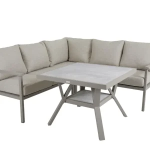 Snabb leverans Samvaro soffgrupp - Khaki med sand dyna 2st 2-sitsavslut, hörn & bord 90x90 cm från Brafab- Bra Möbler