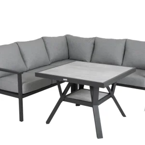 Premium Samvaro soffgrupp - Antracit med grå dyna 2st 2-sitsavslut, hörn & bord 90x90 cm från Brafab- Bra Möbler