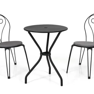 Rea Odessa cafégrupp - Svart 2 stolar & bord 80cm från Brafab- Bra Möbler