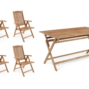 Veronica & Turin matgrupp - Teak 4 stolar & bord 140x80cm från Brafab- Bra Möbler Kampanjpris