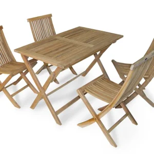 Erbjudandepris Turin matgrupp - Teak 4 fällstolar och 140x80 bord från Brafab- Bra Möbler