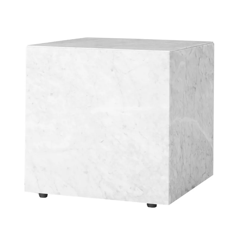 Beställ nu Plinth Cubic Sidobord 40x40 cm, Carrara Marmor