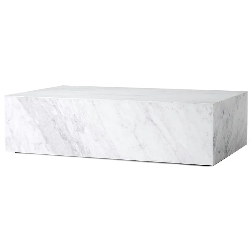 Endast idag Plinth Low Soffbord 100x60 cm, Carrara Marmor