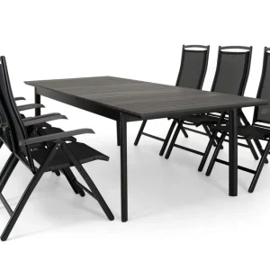 Nice matgrupp - Svart/svart i nonwood 6 stolar & bord 205-260 cm från Selected Home- Bra Möbler Rea