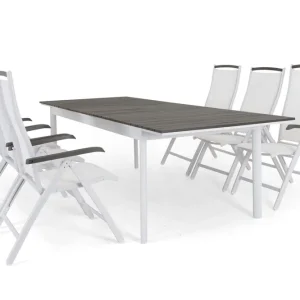 Nice matgrupp - Vit/vit i nonwood 6 stolar & bord 205-260 cm från Selected Home- Bra Möbler Populärt val