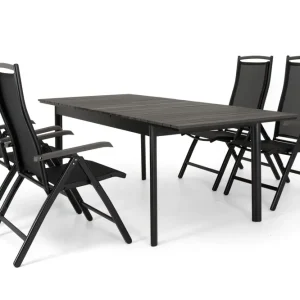 Nice matgrupp - Svart/svart i nonwood 4 stolar & bord 156-212 cm från Selected Home- Bra Möbler Populär