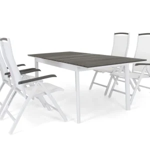 Reapris Nice matgrupp - Vit/vit i nonwood 4 stolar & bord 156-212 cm från Selected Home- Bra Möbler