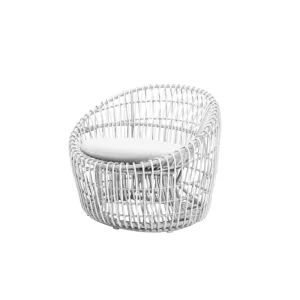 Nest Round - Vit med vit dyna från Cane-line- Bra Möbler Begränsad tid