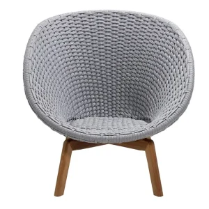 Populärt val Peacock loungefåtölj - Teak med ljusgrå sits från Cane-line- Bra Möbler