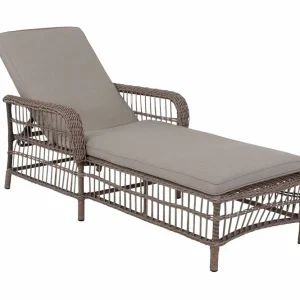 New England solsäng - Natur med beige dyna från Sunzo- Bra Möbler Bästa pris