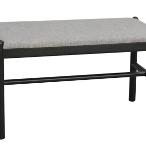 Lägg i varukorgen Milford bänk - Svart ek/grått tyg 80 x 40 cm från Rowico Home- Bra Möbler