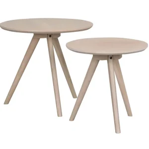Yumi satsbord - Lackad vitpigmenterad fanérad ek 50 x 50 cm från Rowico Home- Bra Möbler Begränsat antal