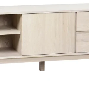 Handla nu Yumi tv-bänk - Lackad vitpigmenterad ek 152 x 42 cm från Rowico Home- Bra Möbler