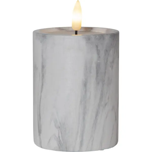 Flamme LED Blockljus Marmor, 12,5 cm Fynd