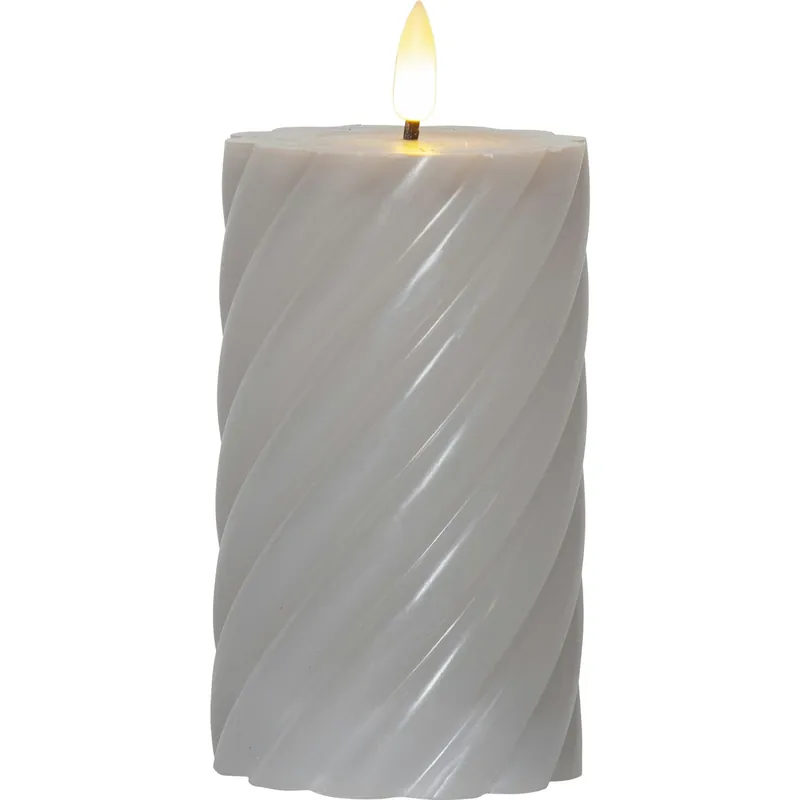 Erbjudande Flamme Swirl LED Blockljus 15 cm, Grå