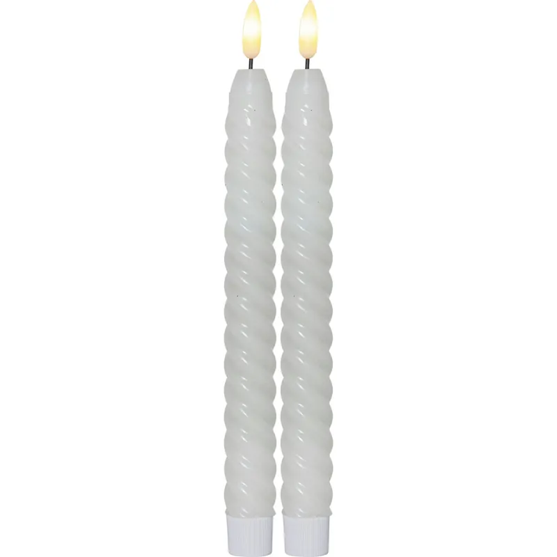 Fynd Flamme Swirl LED Antikljus 25 cm 2-pack, Vit