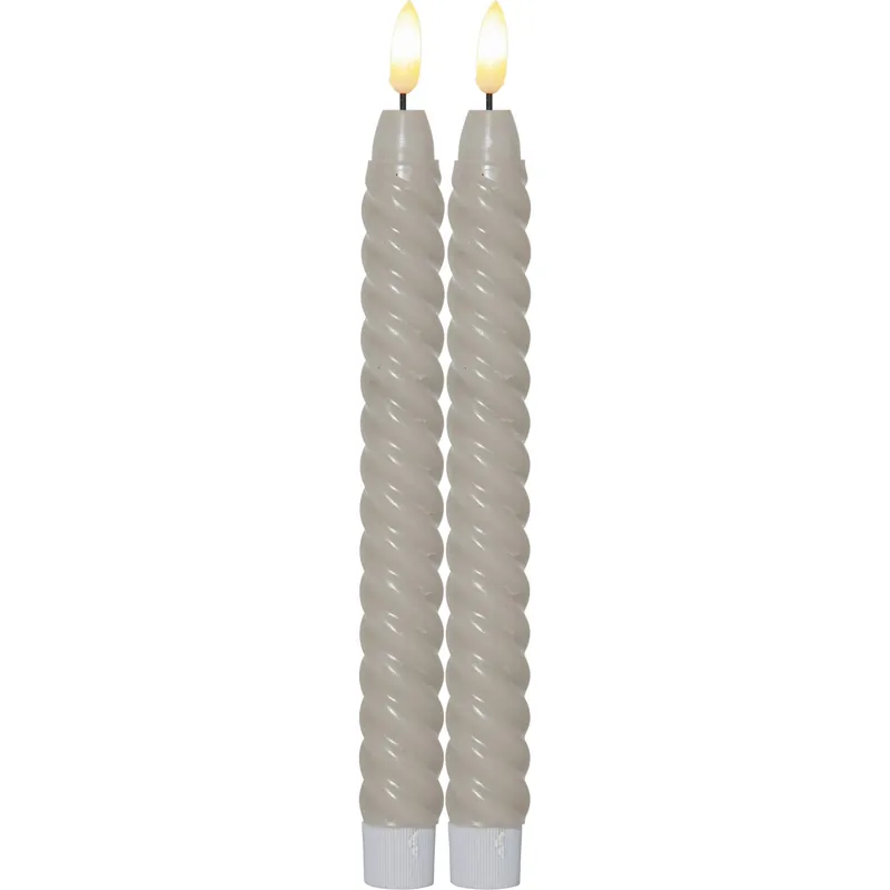 Endast idag Flamme Swirl LED Antikljus 25 cm 2-pack, Beige