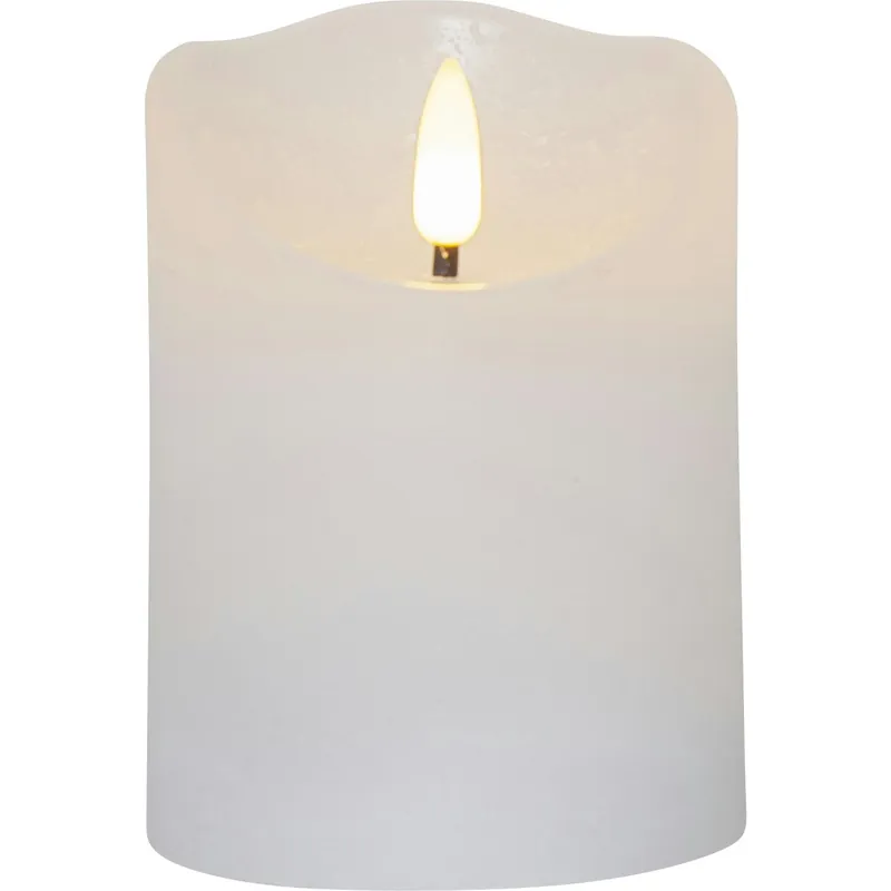 Endast denna vecka Flamme Rustic LED Blockljus Vit, 10 cm