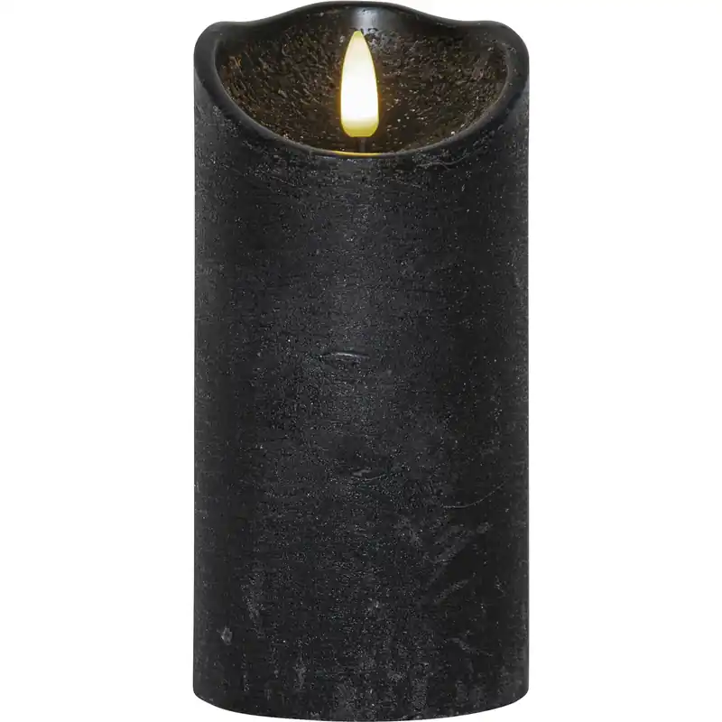 Flamme Rustic LED Blockljus Svart, 15 cm Fynd