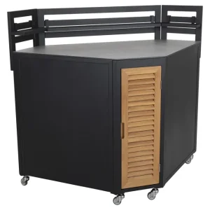 Fornax utekök - Svart/teak 95 x 114 x 95 cm från Brafab- Bra Möbler Rabatt