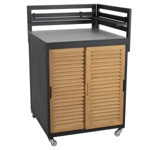 Fornax utekök - Svart/teak 74 x 114 x 74 cm från Brafab- Bra Möbler Fynd